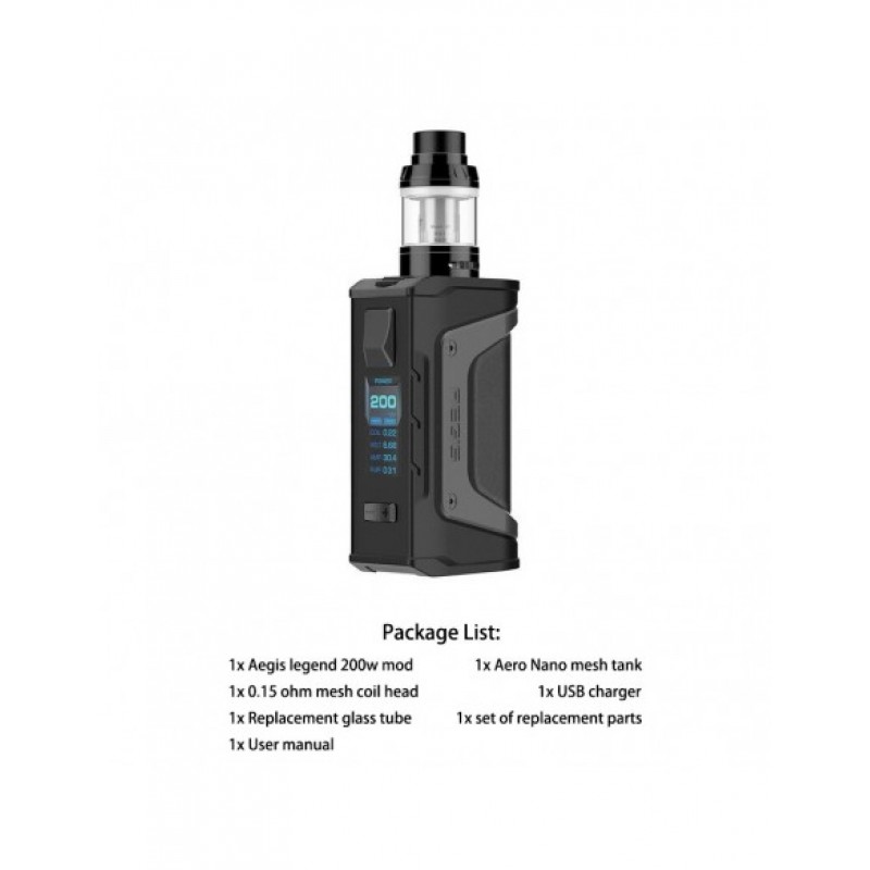 GeekVape Aegis Legend 200W TC Kit & Aero Mesh ...